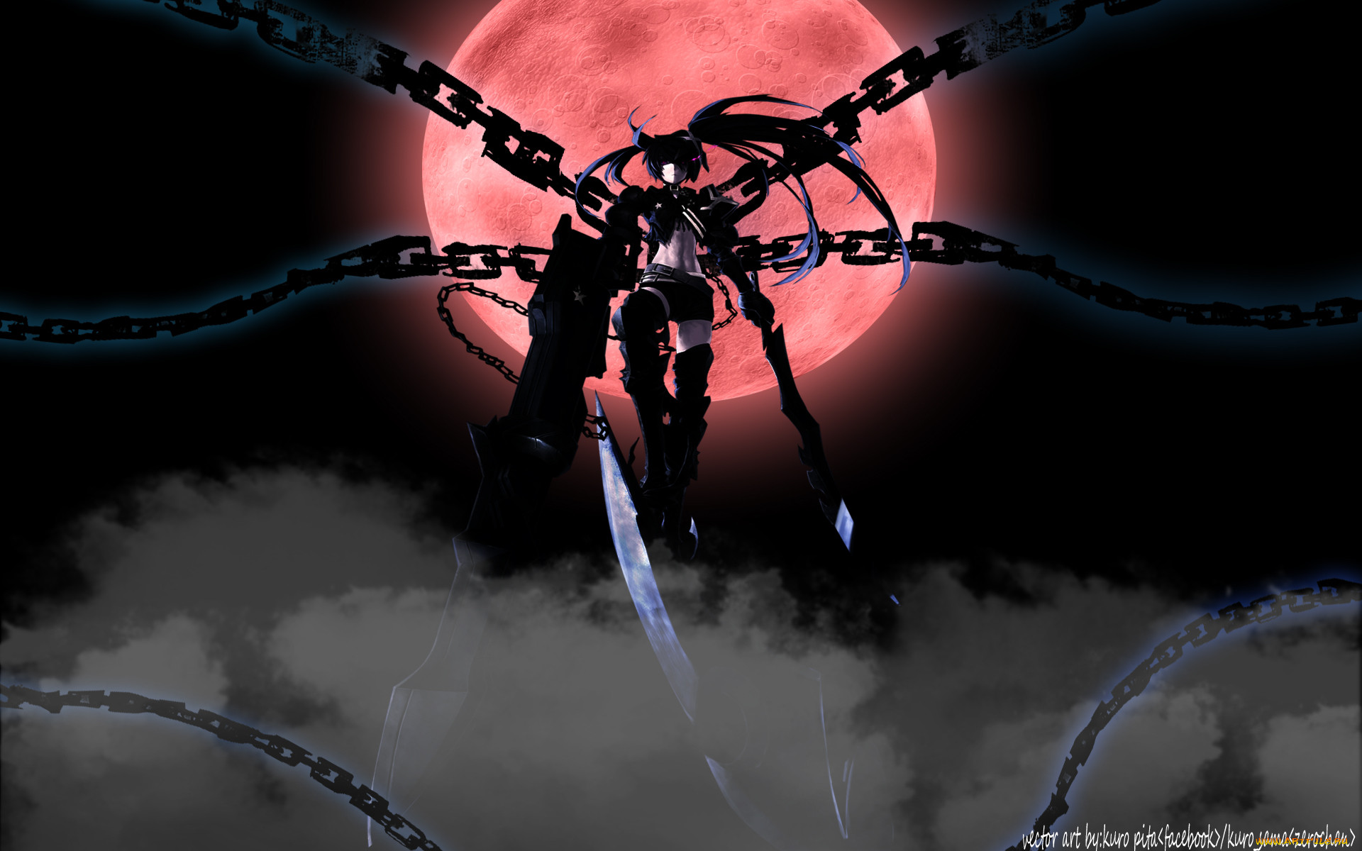 , black rock shooter, insane, black, rock, shooter, , , , , kuroi, mato